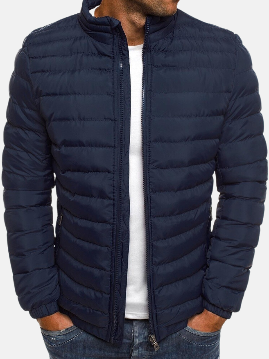 Schwarze Pufferjacke mit Stehkragen für Eleganz 1