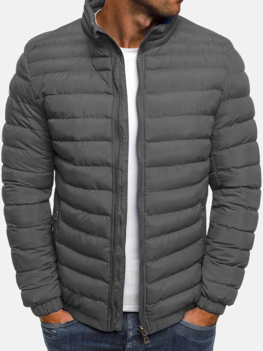 Schwarze Pufferjacke mit Stehkragen für Eleganz 5