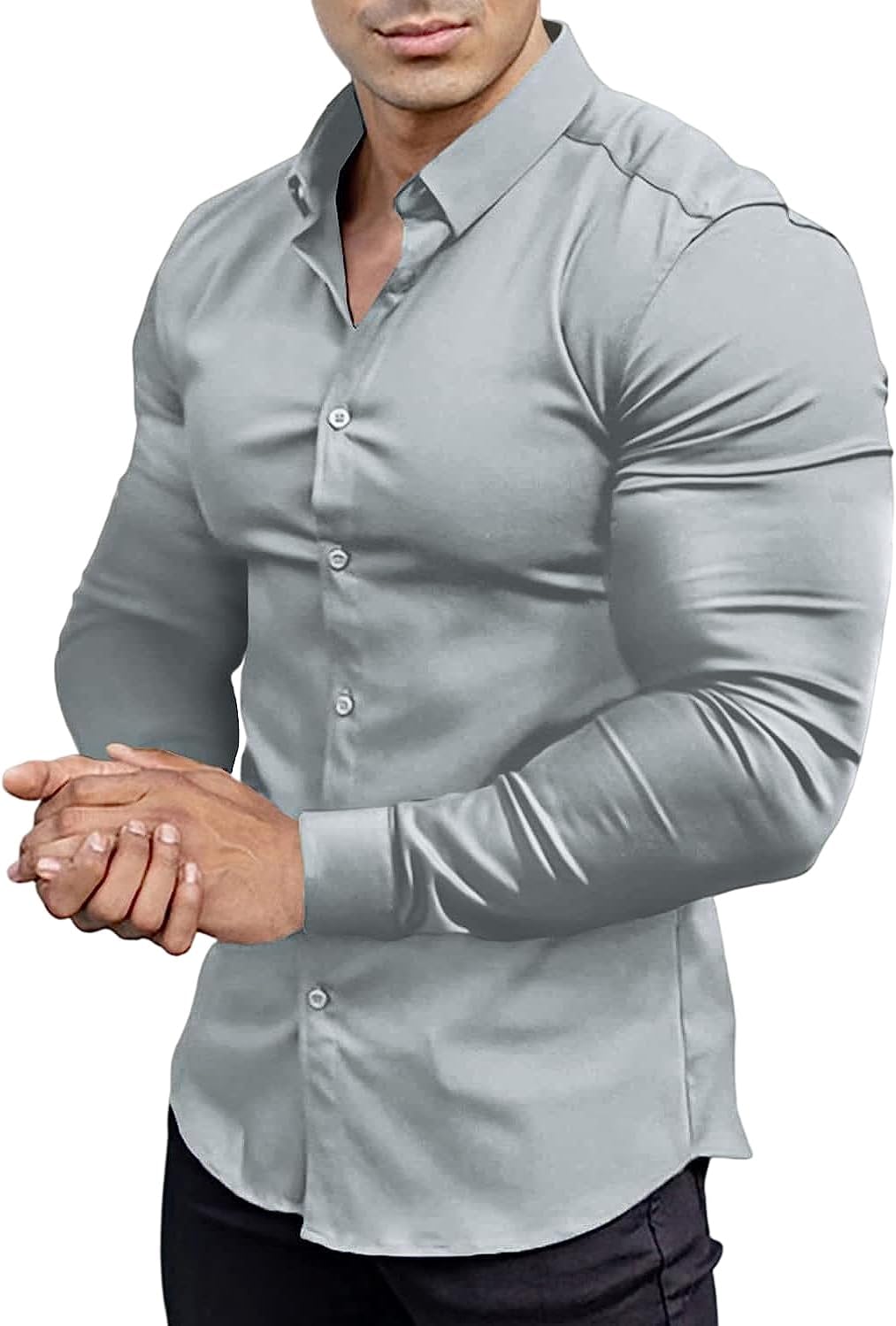 Slim-Fit Hemd aus Stretchmaterial – Knitterfrei, Modern und Bequem für Herren, Ideal für Formelle und Legere Anlässe 2