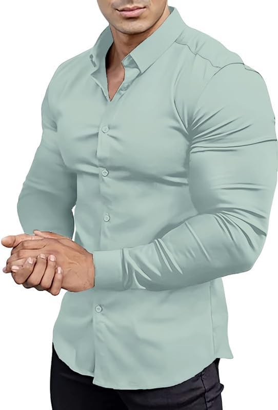 Slim-Fit Hemd aus Stretchmaterial – Knitterfrei, Modern und Bequem für Herren, Ideal für Formelle und Legere Anlässe 11