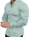 Slim-Fit Hemd aus Stretchmaterial – Knitterfrei, Modern und Bequem für Herren, Ideal für Formelle und Legere Anlässe 11