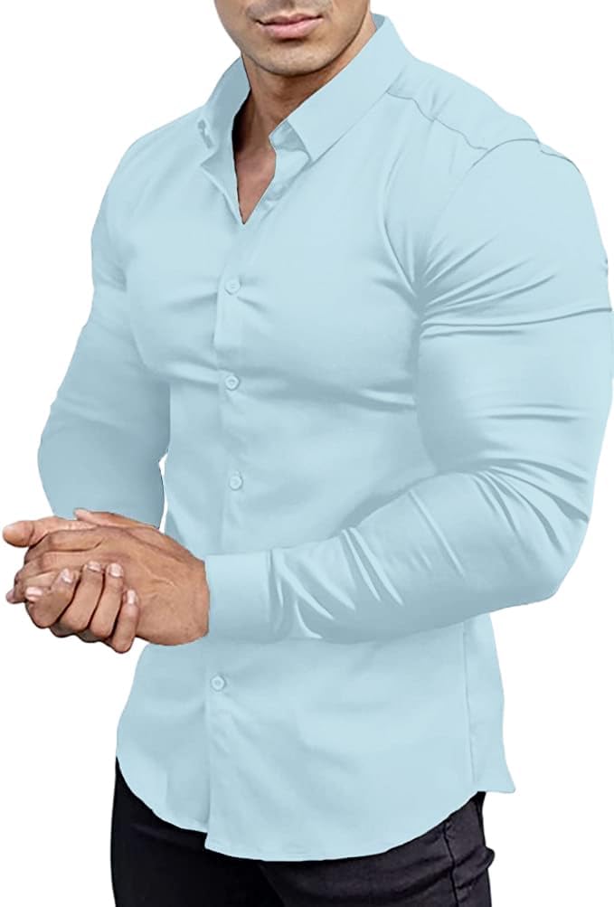 Slim-Fit Hemd aus Stretchmaterial – Knitterfrei, Modern und Bequem für Herren, Ideal für Formelle und Legere Anlässe 12