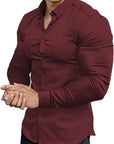 Slim-Fit Hemd aus Stretchmaterial – Knitterfrei, Modern und Bequem für Herren, Ideal für Formelle und Legere Anlässe 13
