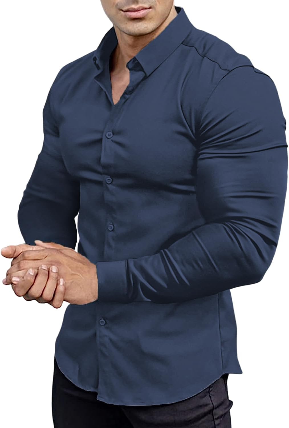 Slim-Fit Hemd aus Stretchmaterial – Knitterfrei, Modern und Bequem für Herren, Ideal für Formelle und Legere Anlässe 14