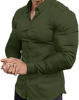 Slim-Fit Hemd aus Stretchmaterial – Knitterfrei, Modern und Bequem für Herren, Ideal für Formelle und Legere Anlässe 15