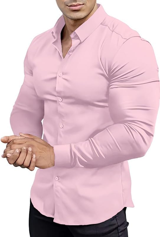 Slim-Fit Hemd aus Stretchmaterial – Knitterfrei, Modern und Bequem für Herren, Ideal für Formelle und Legere Anlässe 16