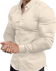 Slim-Fit Hemd aus Stretchmaterial – Knitterfrei, Modern und Bequem für Herren, Ideal für Formelle und Legere Anlässe 18