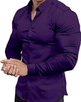 Slim-Fit Hemd aus Stretchmaterial – Knitterfrei, Modern und Bequem für Herren, Ideal für Formelle und Legere Anlässe 19