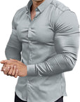 Slim-Fit Hemd aus Stretchmaterial – Knitterfrei, Modern und Bequem für Herren, Ideal für Formelle und Legere Anlässe 2