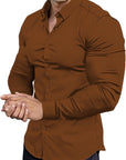 Slim-Fit Hemd aus Stretchmaterial – Knitterfrei, Modern und Bequem für Herren, Ideal für Formelle und Legere Anlässe 8