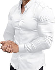 Slim-Fit Hemd aus Stretchmaterial – Knitterfrei, Modern und Bequem für Herren, Ideal für Formelle und Legere Anlässe 10
