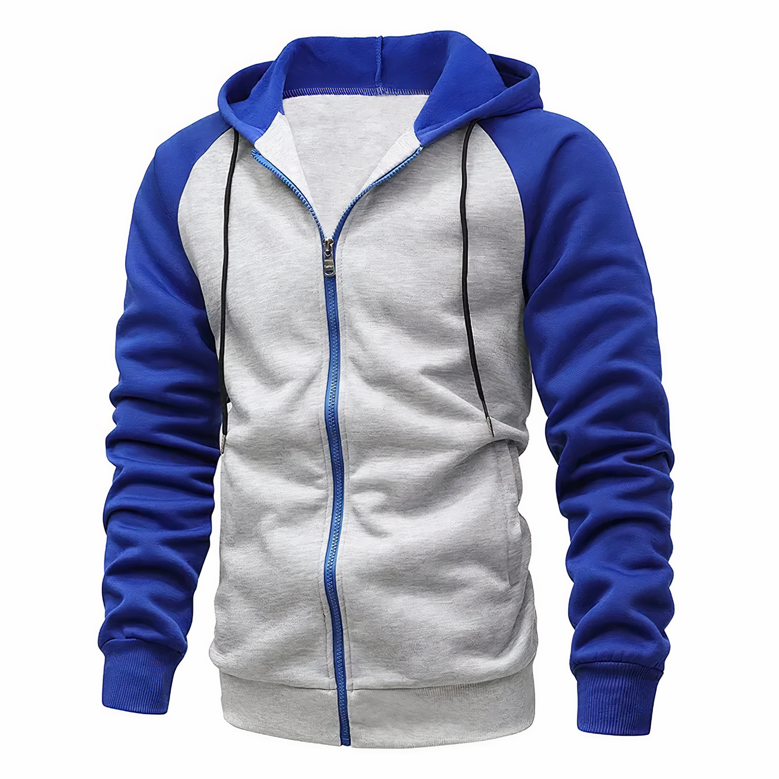 Sportlicher Zip Hoodie mit Verstellbarer Kapuze 0
