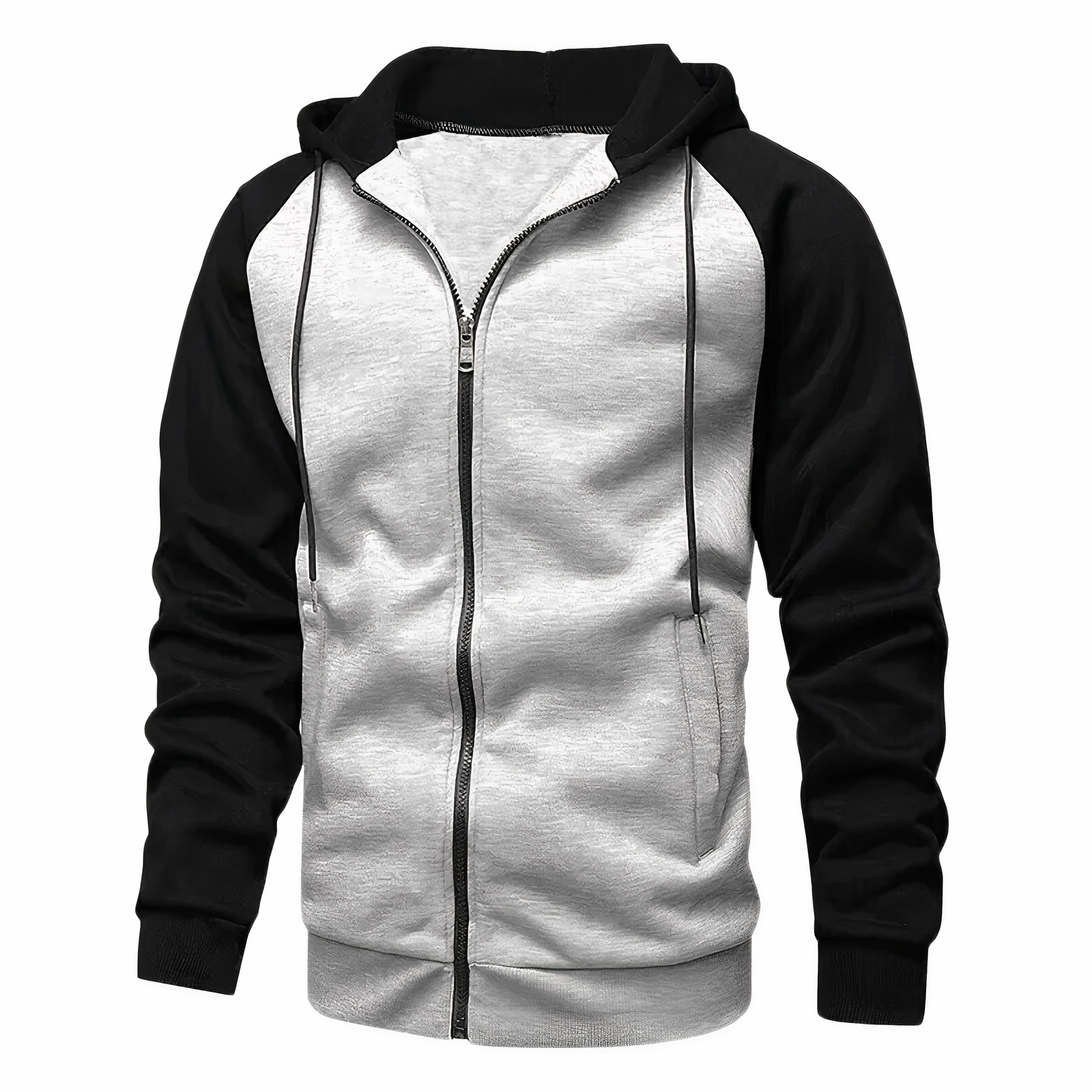 Sportlicher Zip Hoodie mit Verstellbarer Kapuze 1