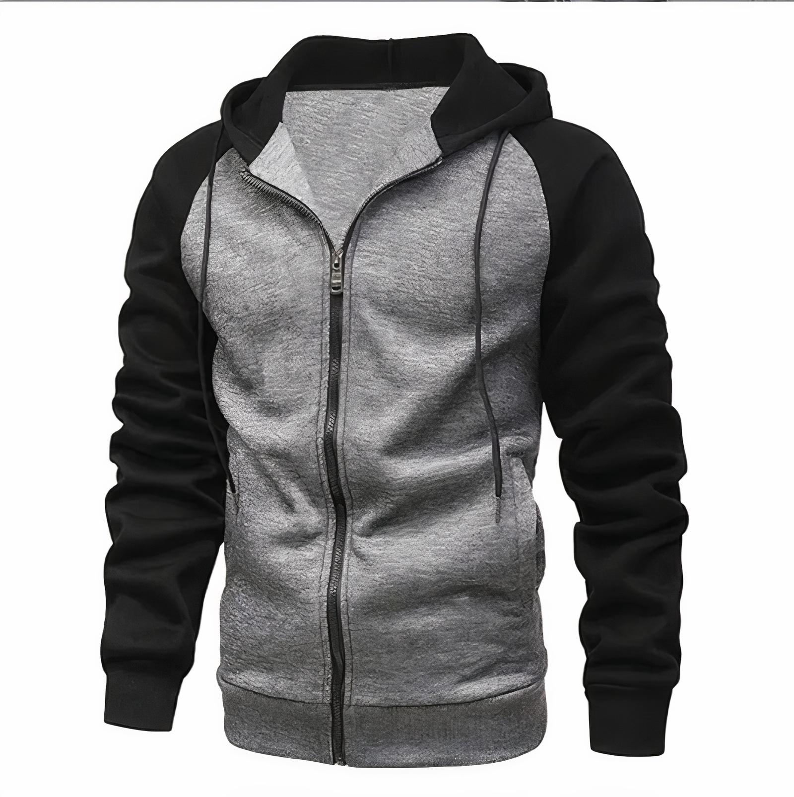 Sportlicher Zip Hoodie mit Verstellbarer Kapuze 4