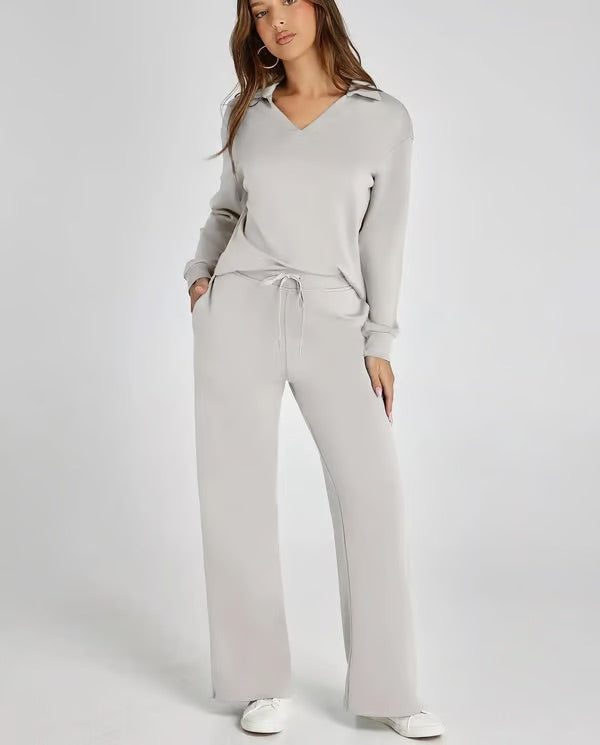 Sportliches V-Ausschnitt Set für Herbst – Bequemes zweiteiliges Outfit für kühle Tage 12