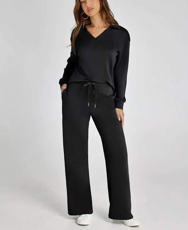 Sportliches V-Ausschnitt Set für Herbst – Bequemes zweiteiliges Outfit für kühle Tage 13