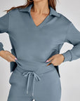 Sportliches V-Ausschnitt Set für Herbst – Bequemes zweiteiliges Outfit für kühle Tage 2