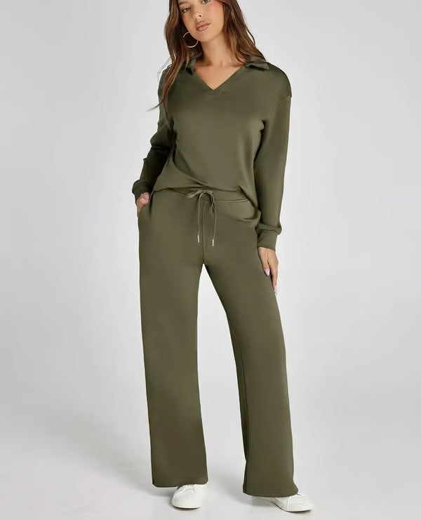 Sportliches V-Ausschnitt Set für Herbst – Bequemes zweiteiliges Outfit für kühle Tage 5