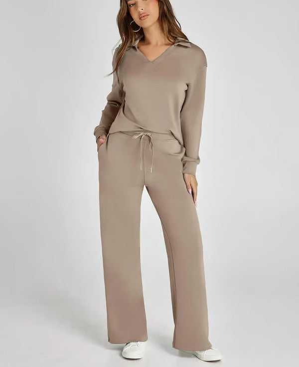 Sportliches V-Ausschnitt Set für Herbst – Bequemes zweiteiliges Outfit für kühle Tage 7