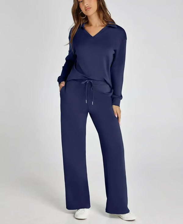 Sportliches V-Ausschnitt Set für Herbst – Bequemes zweiteiliges Outfit für kühle Tage 8