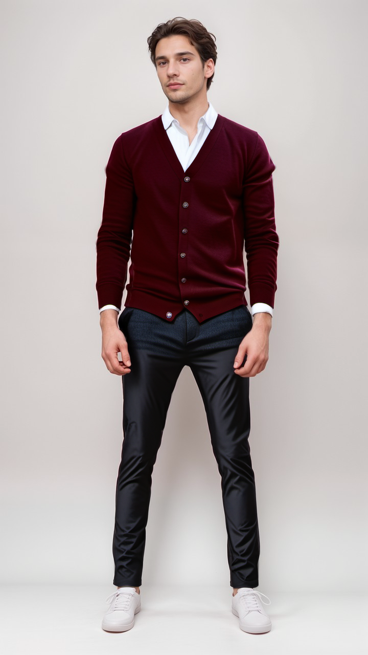 Stefan | Herren Strickjacke Knopfleiste V-Ausschnitt 1