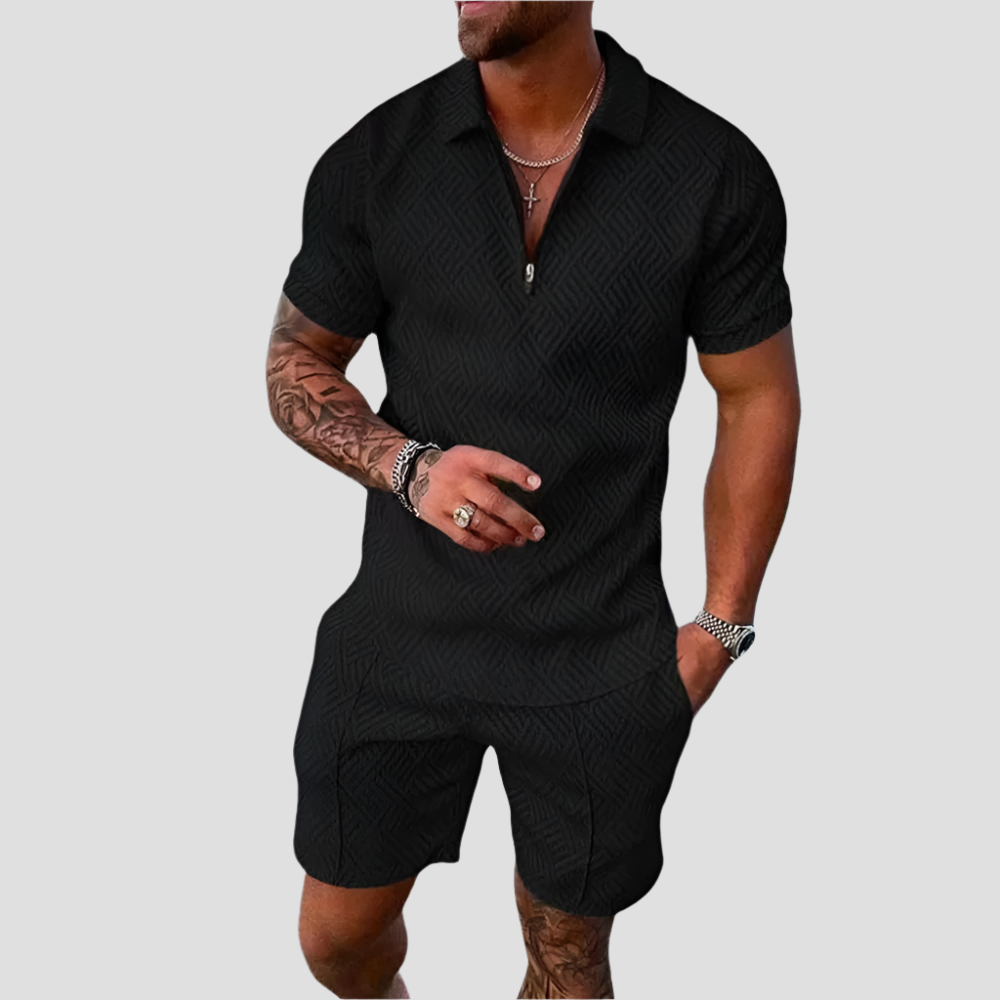 Stilvolle Herren Sommerkombination aus Polo und Shorts – Atmungsaktive Materialien für Komfort 1