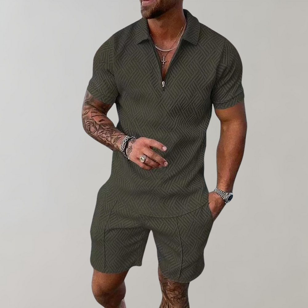 Stilvolle Herren Sommerkombination aus Polo und Shorts – Atmungsaktive Materialien für Komfort 2