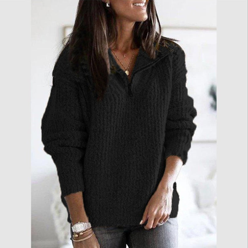 Strukturierter Strickpullover mit Stehkragen 3