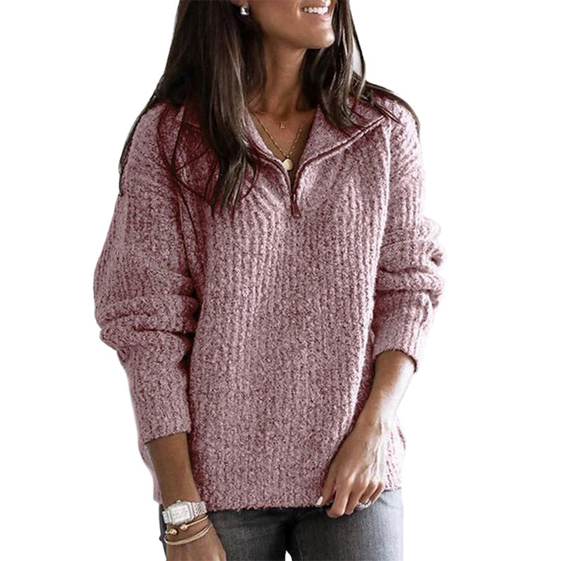 Strukturierter Strickpullover mit Stehkragen 5
