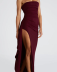 Trägerloses Abendkleid mit Verführerischem Schlitz 2