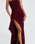 Trägerloses Abendkleid mit Verführerischem Schlitz 3
