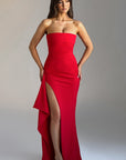 Trägerloses Abendkleid mit Verführerischem Schlitz 4