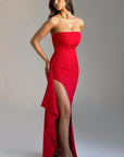 Trägerloses Abendkleid mit Verführerischem Schlitz 5