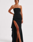 Trägerloses Abendkleid mit Verführerischem Schlitz 9