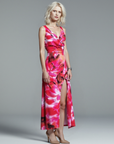 Tropisches Maxikleid für den Sommer – Fließender Schnitt, Femininer Look, Lange Kleider Damen, Buntes Muster 2