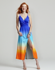 Tropisches Maxikleid für den Sommer – Fließender Schnitt, Femininer Look, Lange Kleider Damen, Buntes Muster 3