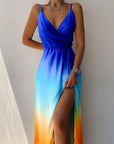 Tropisches Maxikleid für den Sommer – Fließender Schnitt, Femininer Look, Lange Kleider Damen, Buntes Muster 4
