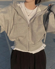 Übergroßer Damen Hoodie mit Taschen und Reißverschluss 0