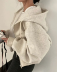 Übergroßer Damen Hoodie mit Taschen und Reißverschluss 4