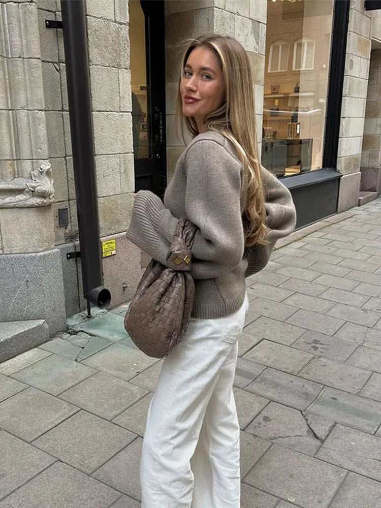 V-Ausschnitt Strickjacke mit Eleganter Struktur 3