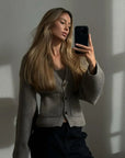 V-Ausschnitt Strickjacke mit Eleganter Struktur 6