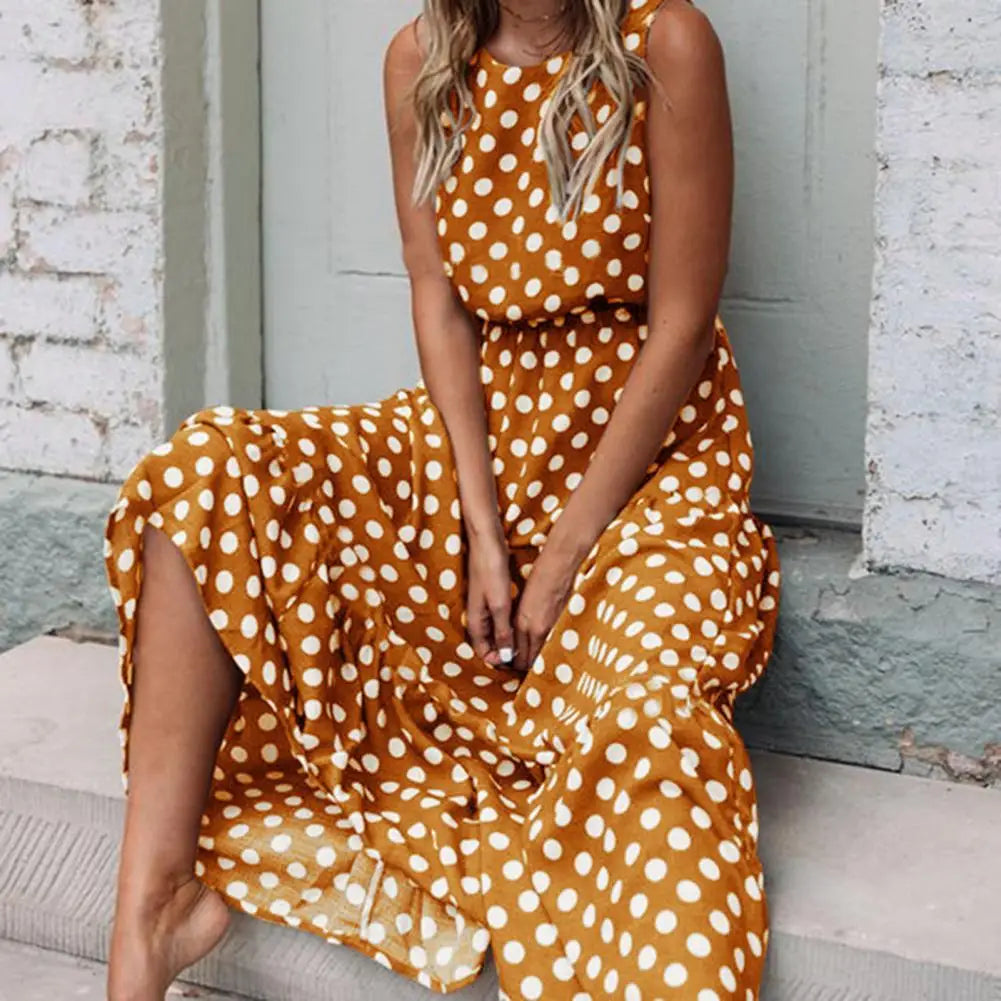 Verspielt Maxikleid mit Polka Dots für Sommer 1