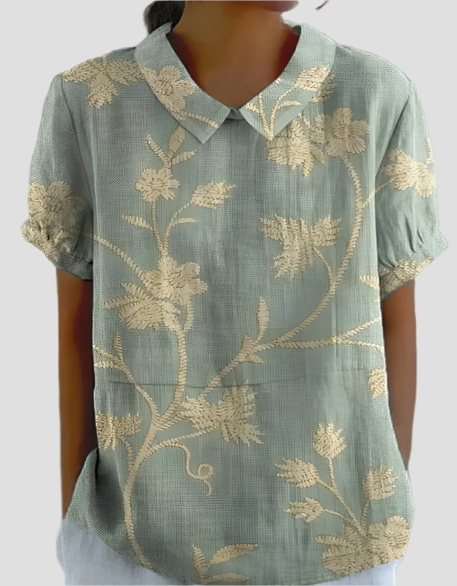 Verspielte Damenbluse mit floralem Vintage-Design – Elegante Passform für jeden Anlass 1