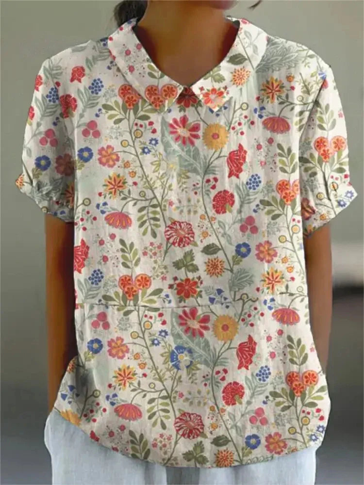 Verspielte Damenbluse mit floralem Vintage-Design – Elegante Passform für jeden Anlass 11