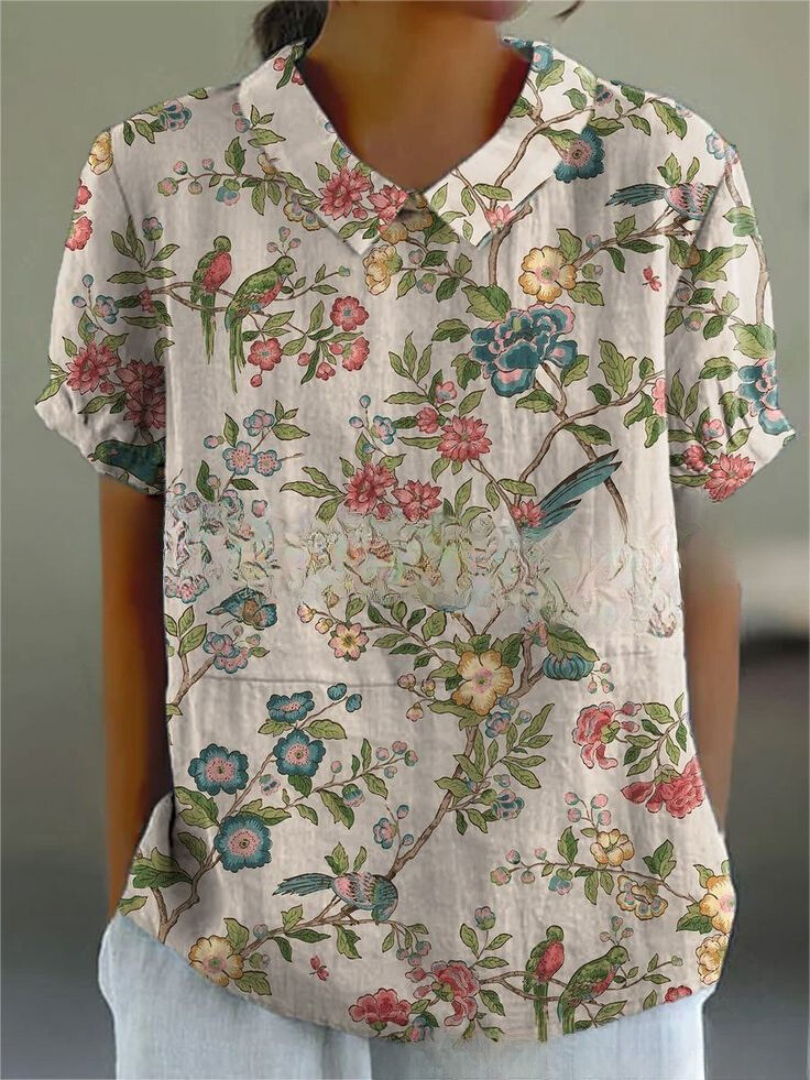 Verspielte Damenbluse mit floralem Vintage-Design – Elegante Passform für jeden Anlass 12