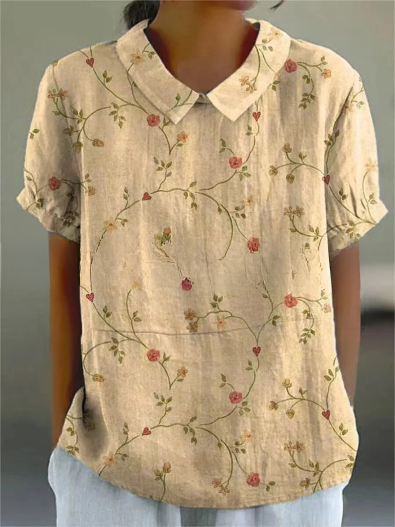 Verspielte Damenbluse mit floralem Vintage-Design – Elegante Passform für jeden Anlass 3