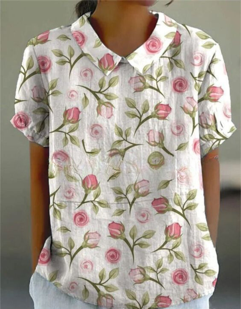 Verspielte Damenbluse mit floralem Vintage-Design – Elegante Passform für jeden Anlass 8