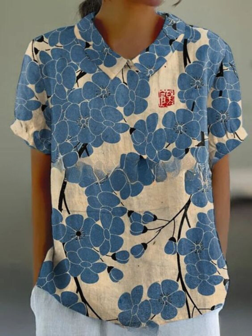 Verspielte Damenbluse mit floralem Vintage-Design – Elegante Passform für jeden Anlass 9