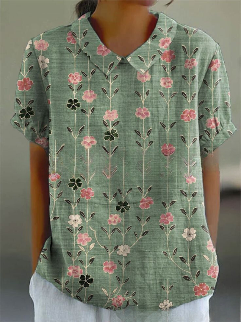 Verspielte Damenbluse mit floralem Vintage-Design – Elegante Passform für jeden Anlass 10