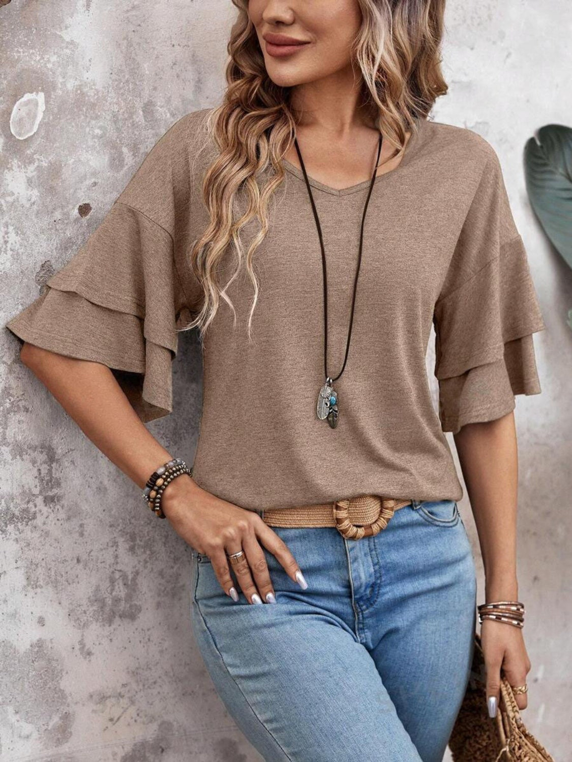 Verspielte Damenbluse mit Rüschensleeves für Eleganz 1